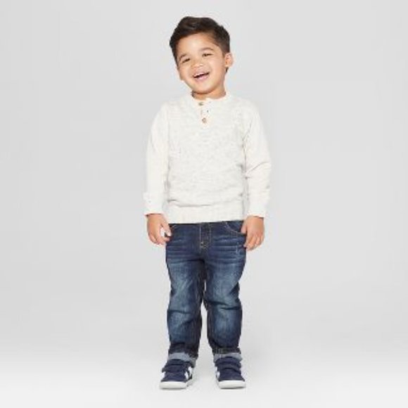 Toddler Boys' Pull-On Straight Fit Jeans - Cat & Jack™ Size 2T - Picture 3 of 3